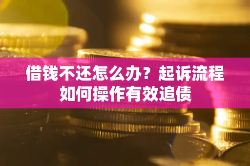 济南借钱不还怎么办？起诉流程如何操作有效追债